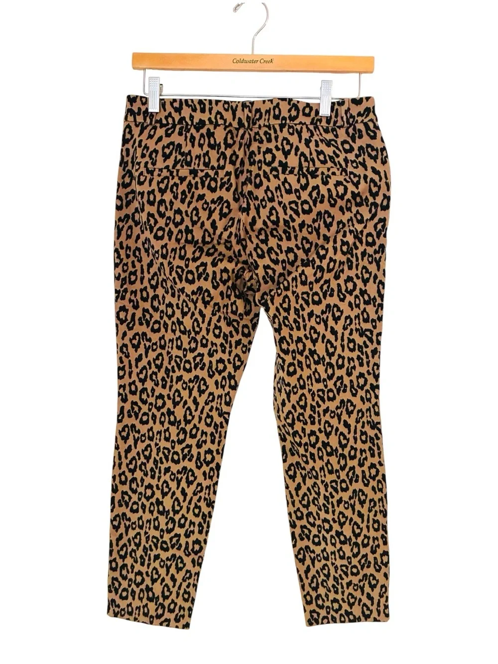 Banana Republic Sz 4 Leopard Animal Print Sloan Cropped Pants Office Casual - Picture 6 of 7